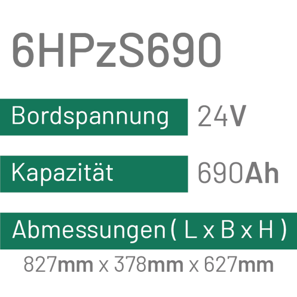 6HPzS690 - 690AH - 24V - trak | uplift