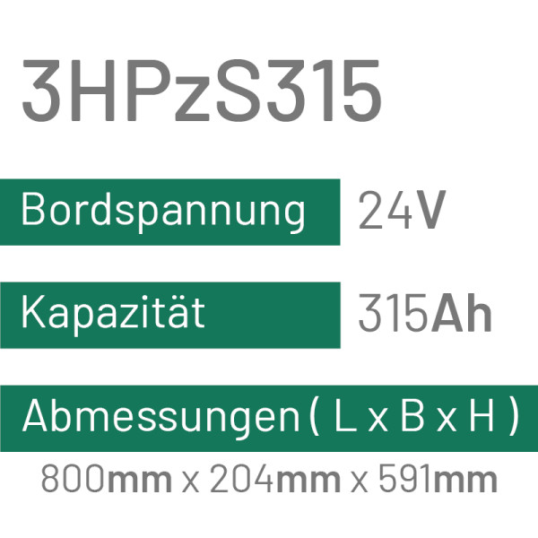 3HPzS315 - 315AH - 24V - trak | uplift