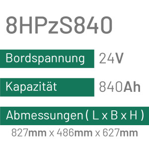 8HPzS840 - 840AH - 24V - trak | uplift