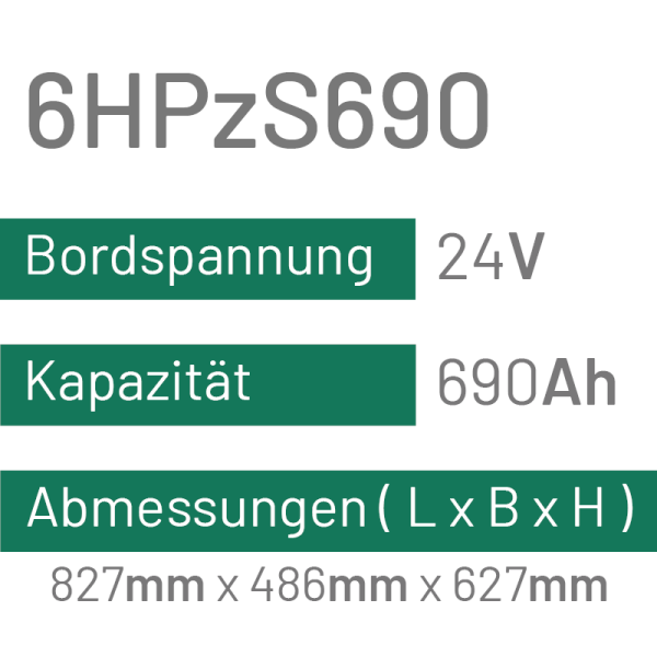 6HPzS690 - 690AH - 24V - trak | uplift