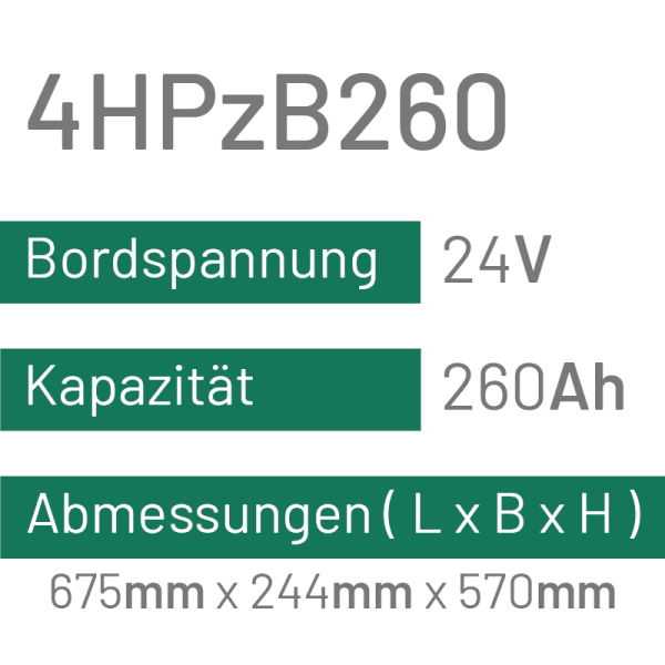 4HPzB260 - 260AH - 24V - trak | uplift