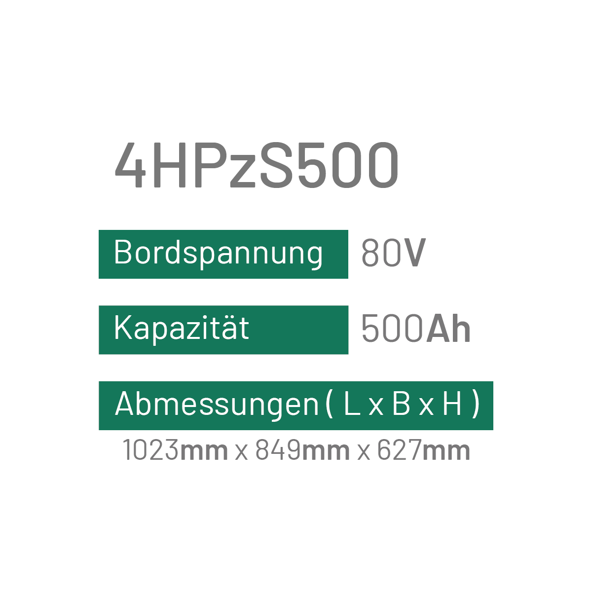 4HPzS500 - 500AH - 80V - trak | uplift