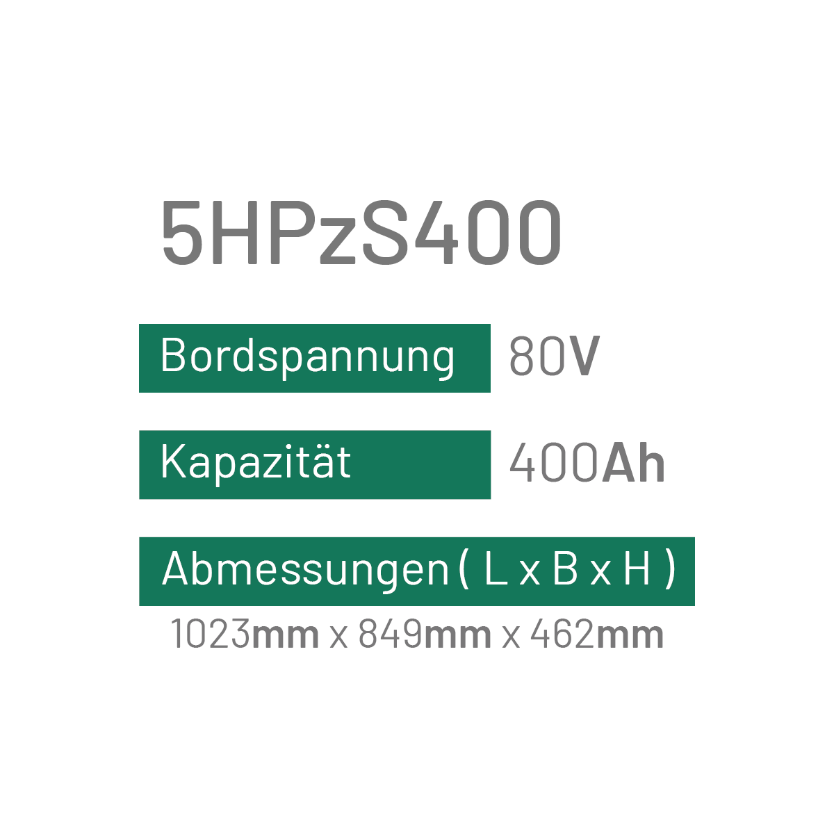 5HPzS400 - 400AH - 80V - trak | uplift