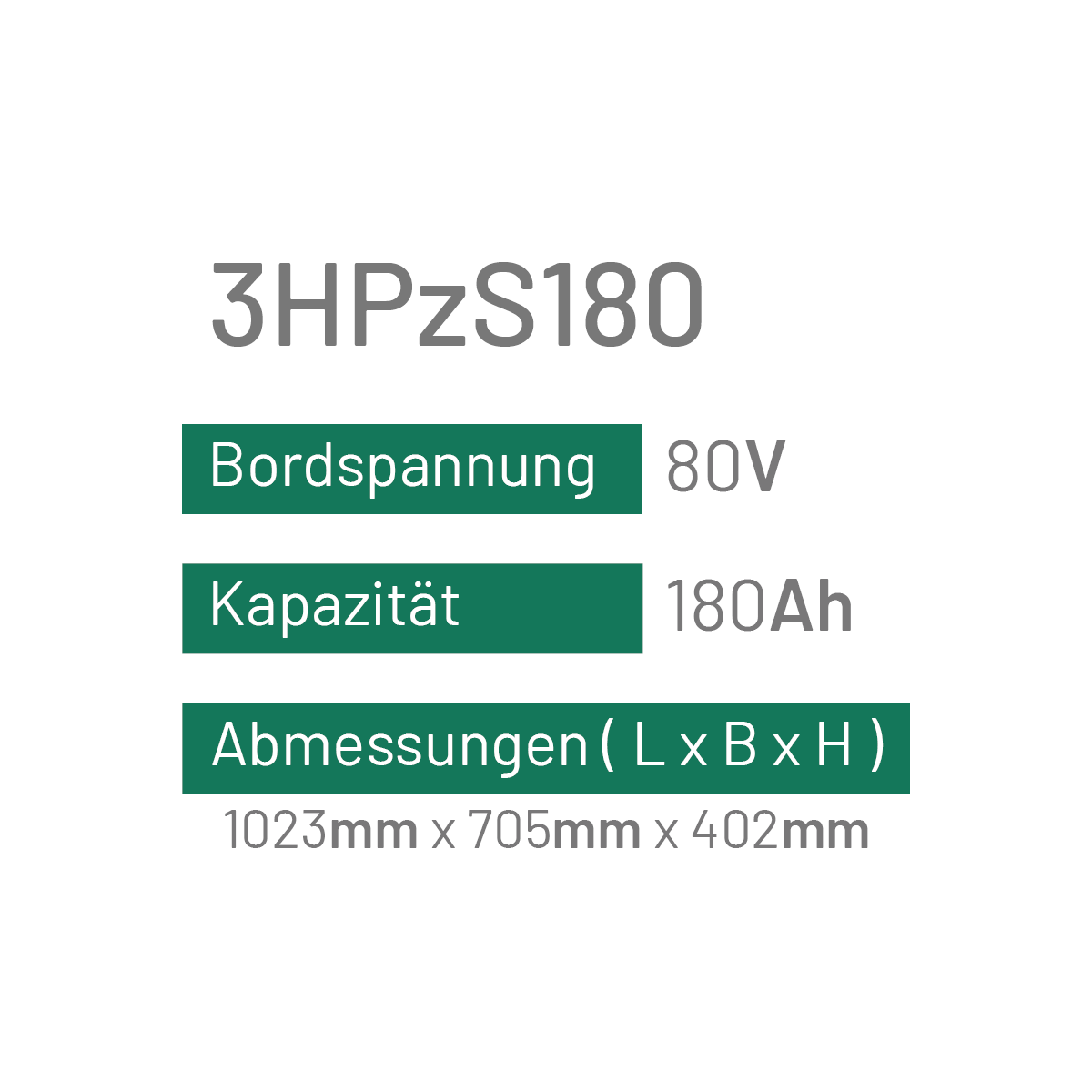 3HPzS180 - 180AH - 80V - trak | uplift