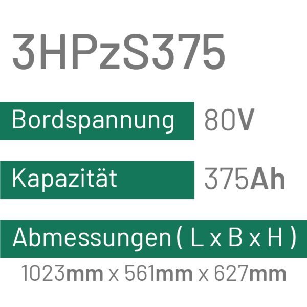 3HPzS375 - 375AH - 80V - trak | uplift