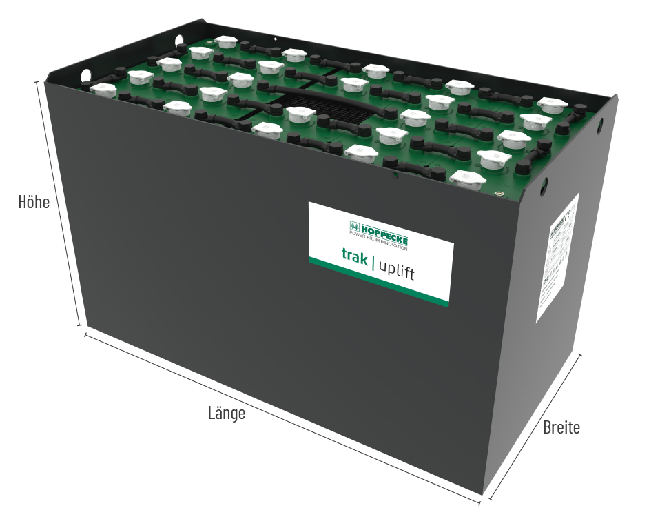 Die Abmessungen Ihrer Altbatterie helfen uns bei der Suche nach der passenden HOPPECKE Batterie für Ihr Flurförderfahrzeug